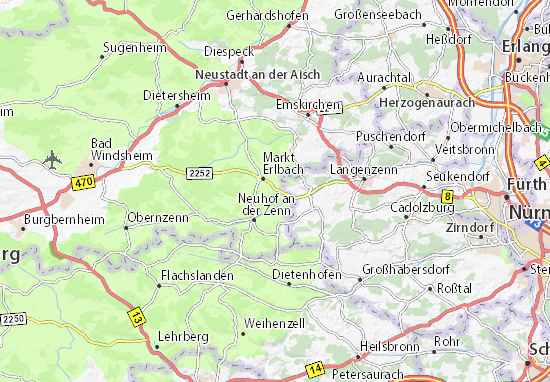 MICHELIN-Landkarte Eschenbach - Stadtplan Eschenbach - ViaMichelin