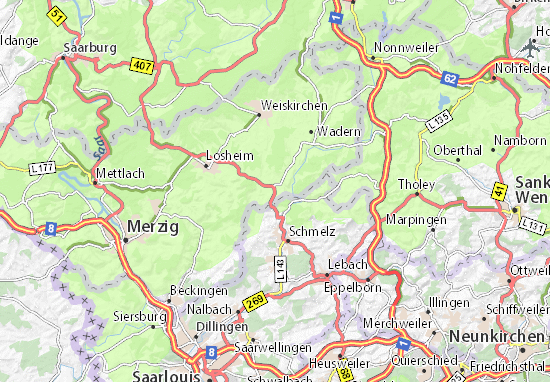 MICHELIN-Landkarte Nunkirchen - Stadtplan Nunkirchen - ViaMichelin