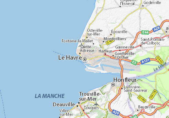 le havre carte de france Carte détaillée Le Havre   plan Le Havre   ViaMichelin