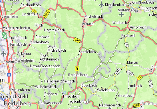 Karte Stadtplan Beerfelden