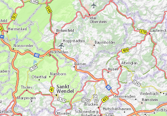 Mapa Berschweiler bei Baumholder