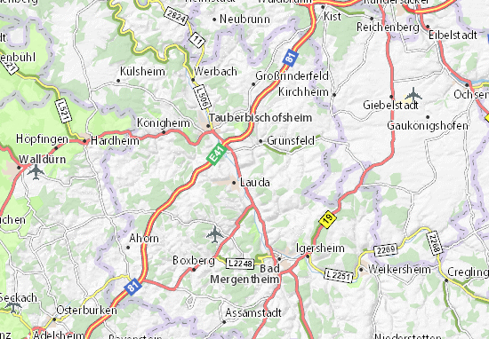 MICHELIN-Landkarte Gerlachsheim - Stadtplan Gerlachsheim - ViaMichelin
