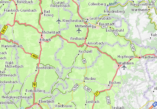 Karte Stadtplan Kirchzell