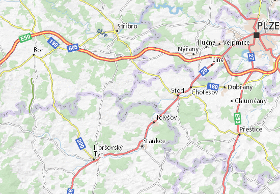 Mapa Honezovice
