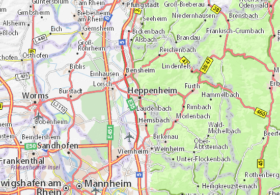 landkarte heppenheim Karte Stadtplan Heppenheim Viamichelin landkarte heppenheim