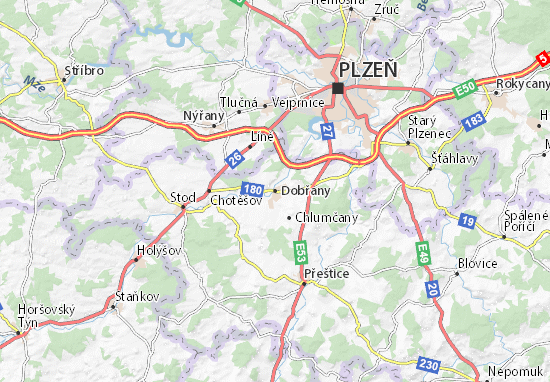 Karte Stadtplan Dobřany
