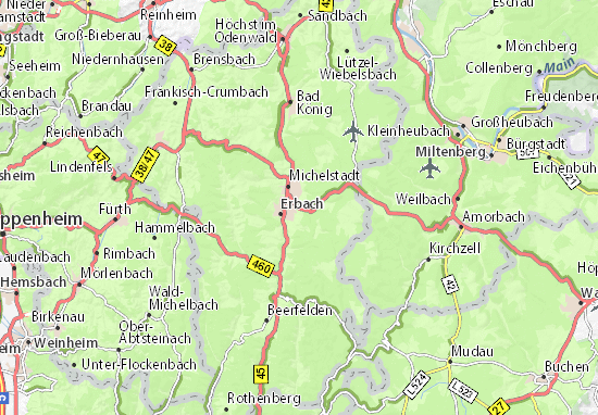 MICHELIN-Landkarte Dorf-Erbach - Stadtplan Dorf-Erbach - ViaMichelin