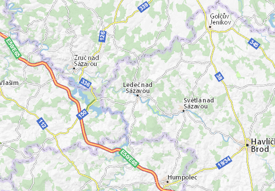 Karte Stadtplan Ledeč nad Sázavou