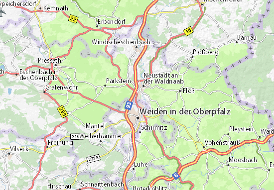 Mapa Altenstadt an der Waldnaab