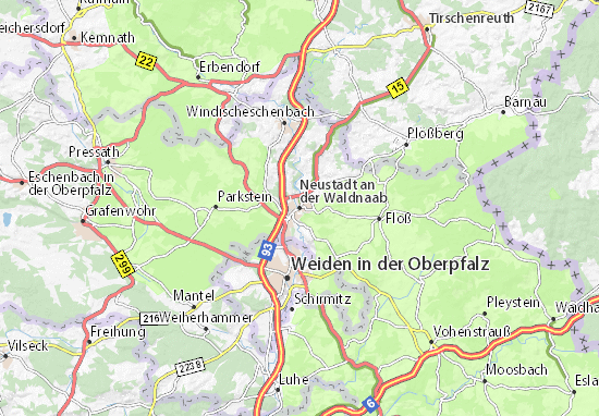 Karte Stadtplan Neustadt an der Waldnaab