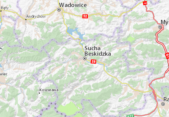 Kaart Plattegrond Sucha Beskidzka