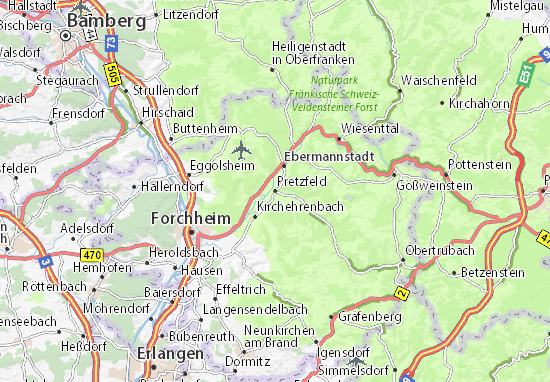 Karte Stadtplan Pretzfeld