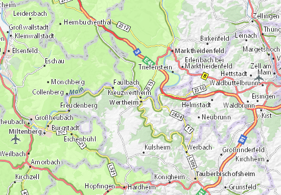 Mapa Kreuzwertheim