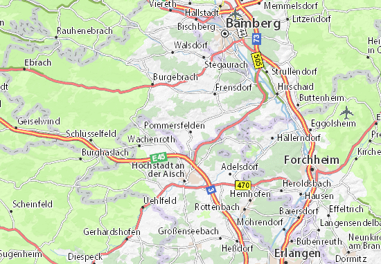 Mapa Pommersfelden