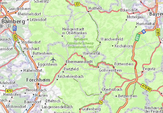 MICHELIN-Landkarte Muggendorf - Stadtplan Muggendorf - ViaMichelin