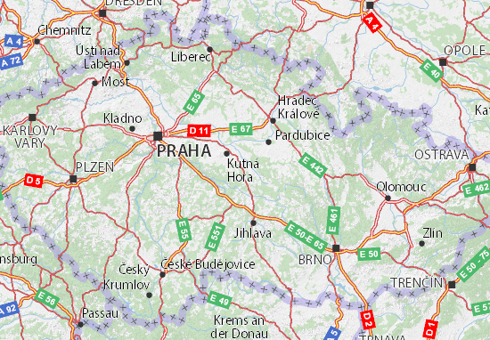 Kaart Plattegrond Česko