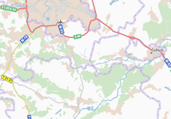 Karte Stadtplan Lyzohubivka