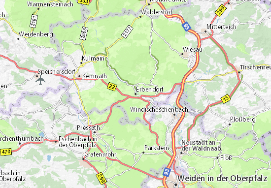 Karte Stadtplan Erbendorf