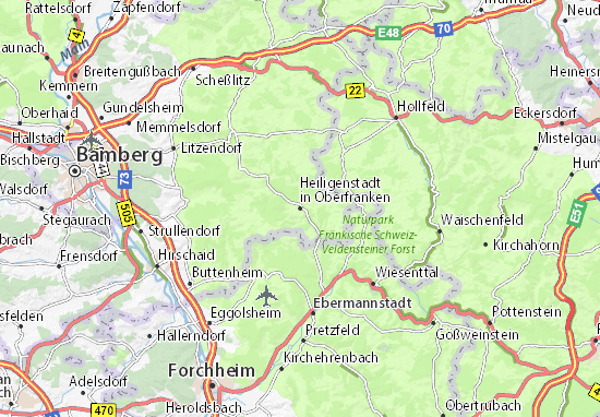 Mapa Heiligenstadt in Oberfranken