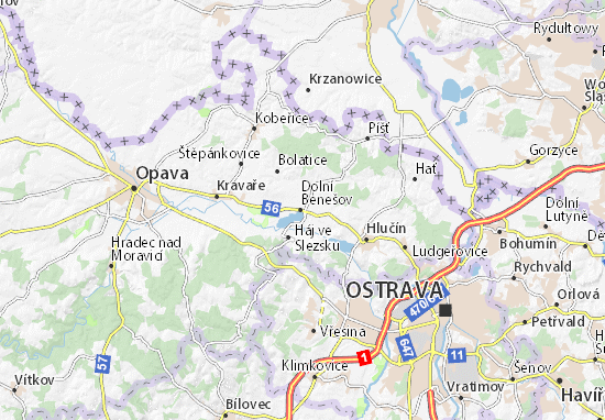Karte Stadtplan Dolní Benešov