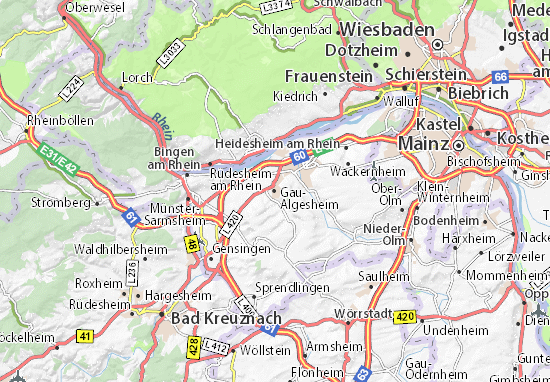 Karte Stadtplan Gau-Algesheim