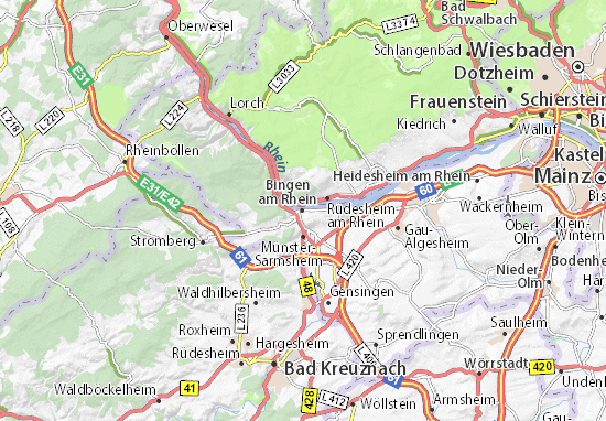 Mapa Bingen am Rhein
