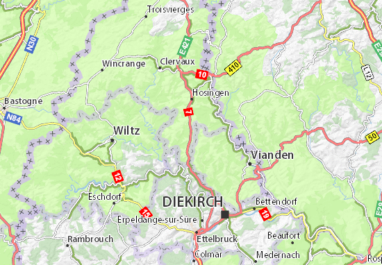 Mapa Hoscheid-Dickt