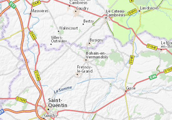 Karte Stadtplan Bohain-en-Vermandois
