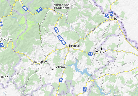 Mapa Bruntál