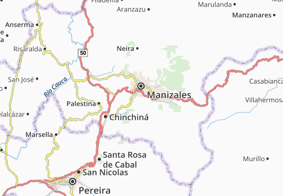 Karte Stadtplan Villamaría