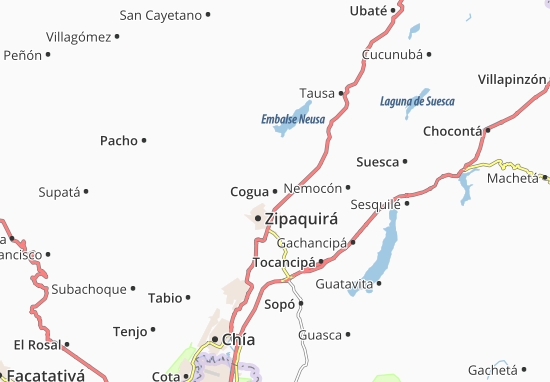 Karte Stadtplan Cogua