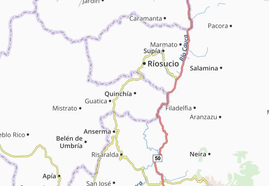 Karte Stadtplan Quinchía