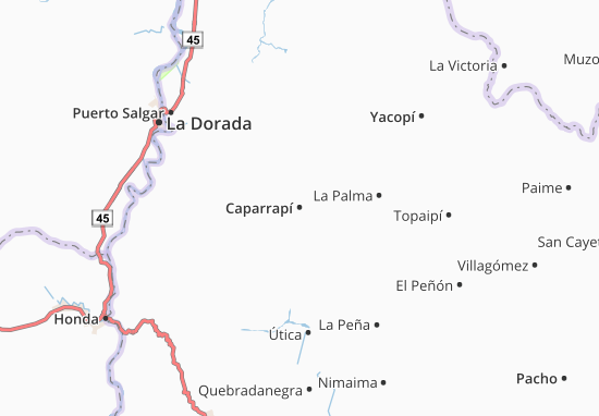Karte Stadtplan Caparrapí