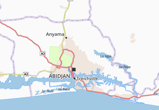 Karte Stadtplan Abobo Baoulé