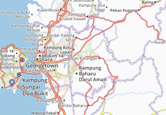 Karte Stadtplan Kampung Padang China