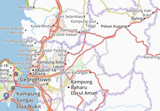 Karte Stadtplan Kampung Padang Meha