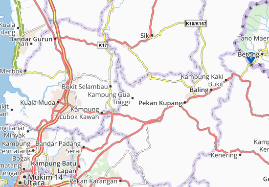 Karte Stadtplan Kampung Gua Tinggi