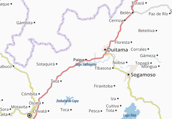 Karte Stadtplan Paipa