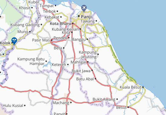 Karte Stadtplan Kampung Padang Raja