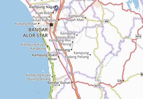 Karte Stadtplan Pendang