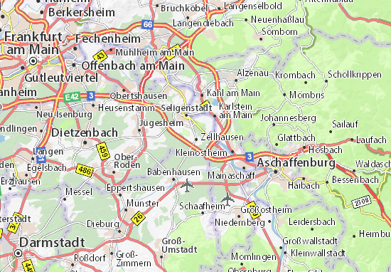 Karte Stadtplan Zellhausen