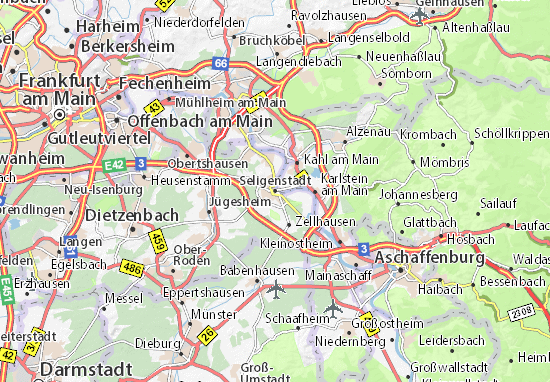 karte seligenstadt umgebung Karte Stadtplan Seligenstadt Viamichelin karte seligenstadt umgebung