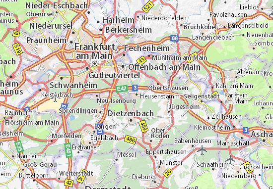 Karte Stadtplan Heusenstamm