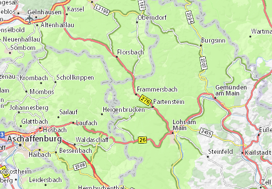 Karte Stadtplan Frammersbach