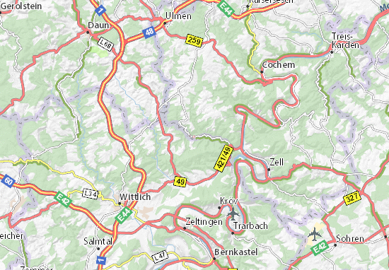 MICHELIN-Landkarte Bad Bertrich - Stadtplan Bad Bertrich - ViaMichelin