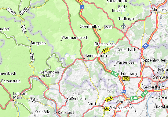 Mapa MICHELIN Hammelburg - mapa Hammelburg - ViaMichelin