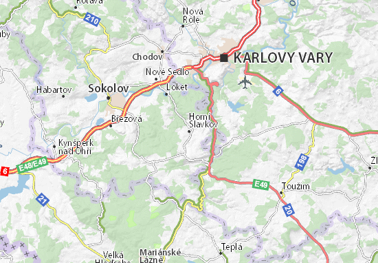 Karte Stadtplan Horní Slavkov