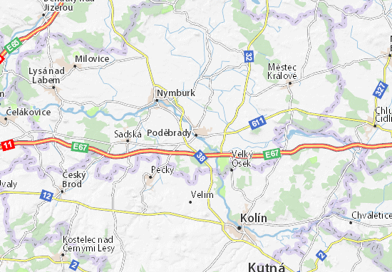 Karte Stadtplan Poděbrady