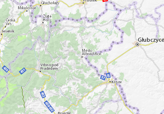 Kaart Plattegrond Město Albrechtice