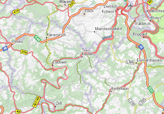MICHELIN-Landkarte Treis-Karden - Stadtplan Treis-Karden - ViaMichelin